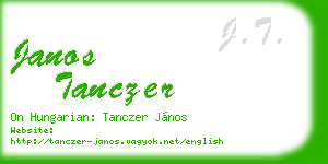 janos tanczer business card