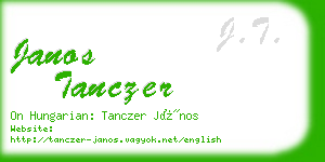 janos tanczer business card